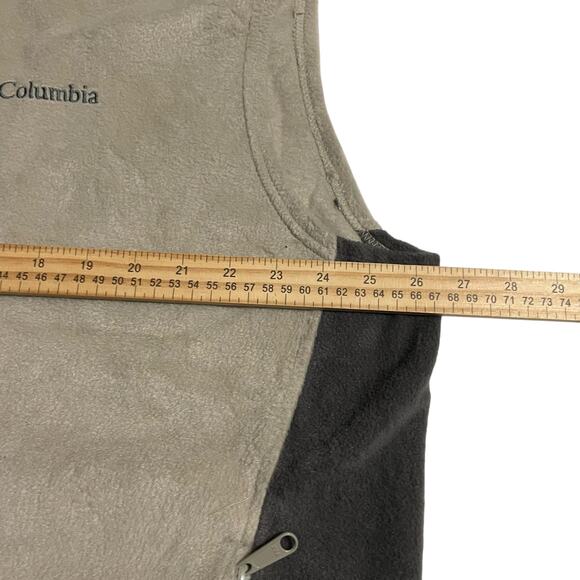 Columbia Mens Fleece Vest Size XL Full Zip Fleece Vest Steens Mountain Beige - Picture 13 of 13